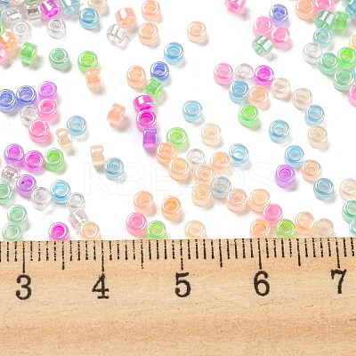 Electroplate Transparent Glass Seed Beads SEED-S042-16A-09-1