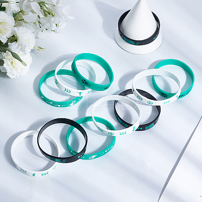24Pcs 4 Colors Silicone Cord Bracelet Wristband BJEW-GF0001-31A-1