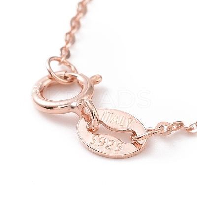 925 Sterling Silver Cable Chains Necklace for Women STER-I021-08B-RG-1