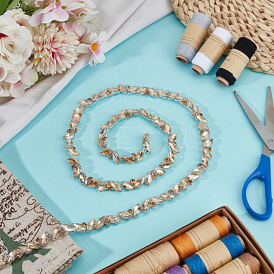 3 Yards Glass Rhinestone Chains DIY-DR0002-10A-1