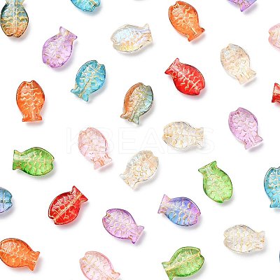 80Pcs 10 Colors Electroplate and Golden Metal Enlaced Glass Beads EGLA-FS0001-57-1