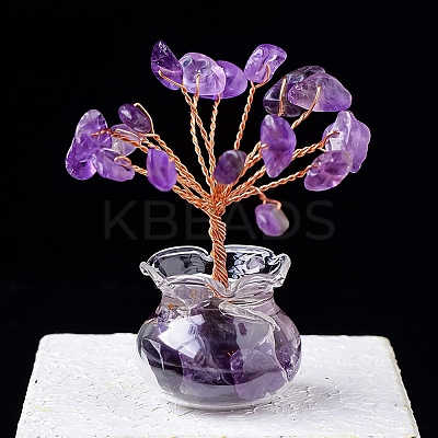 Natural Amethyst Chips Tree Decorations PW-WG17210-05-1