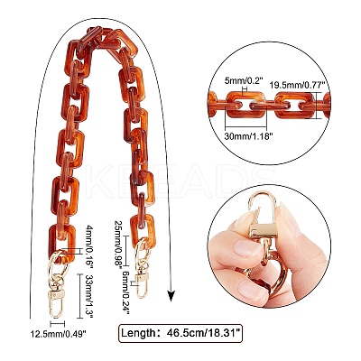 Acrylic Bag Chains Strap FIND-WH0067-49A-1