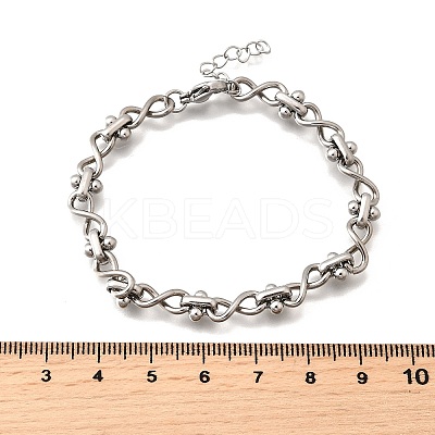 304 Stainless Steel Infinity Link Chain Bracelets for Women BJEW-K226-14B-P-1