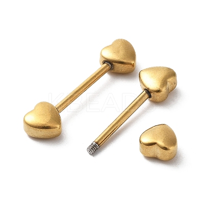 201 Stainless Steel Heart Nose Bone Rings with 304 Stainless Steel Pins AJEW-P109-02G-1