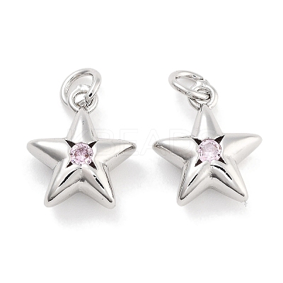 Brass with Cubic Zirconia Pendants KK-P271-38B-02P-1