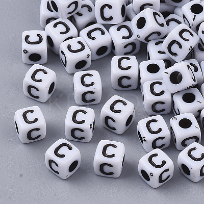 White Opaque Acrylic Beads LS-X-MACR-R869-02C-1