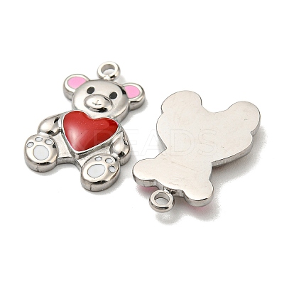 304 Stainless Steel Enamel Pendants STAS-L022-165P-1