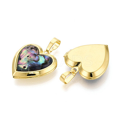 Brass Locket Pendants KK-T073-66-1