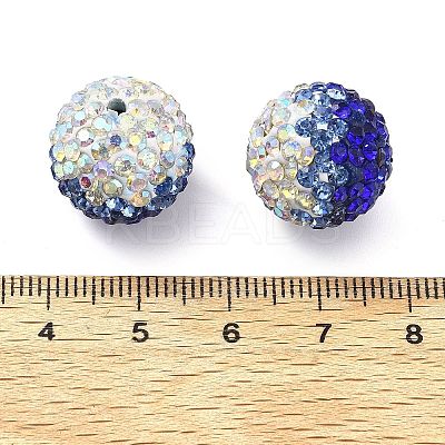 Gradient Color Design Polymer Clay Rhinestone Beads CLAY-NH0001-03F-1