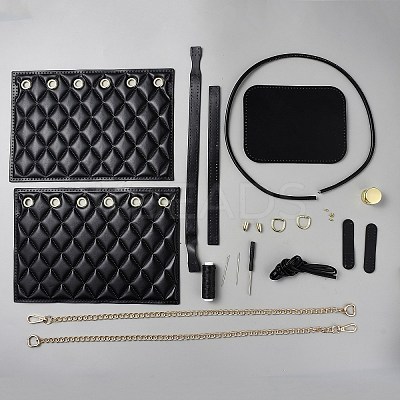 DIY Knitting Crochet PU Leather Bucket Bags DIY-WH0656-05A-1