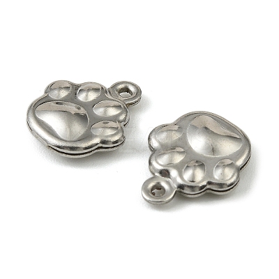 304 Stainless Steel Charms. Paw Print Charm STAS-A190-07P-1