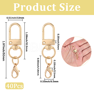 40Pcs Zinc Alloy Swivel Clasps FIND-SP0004-28KCG-1