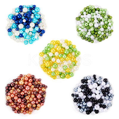 150G 5 Colors ABS Plastic Imitation Pearl Beads KY-TA0001-44A-1