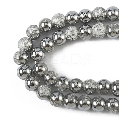 1Strand Electroplated Crackle Glass Beads Strands EGLA-YW0005-45C-1