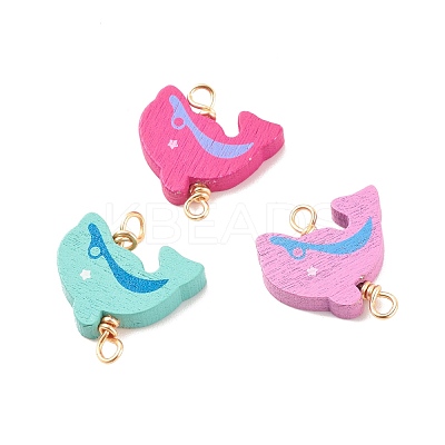 Spray Painted Wood Connector Charms PALLOY-JF01427-05-1