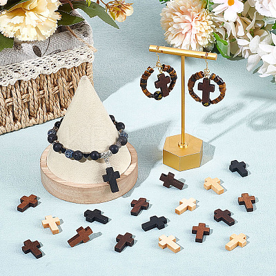 200Pcs 5 Colors Wooden Pendants WOOD-GO0001-19-1
