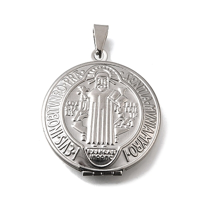316 Stainless Steel Locket Pendants STAS-C123-04A-P-1