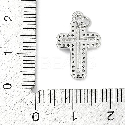 Brass Micro Pave Clear Cubic Zirconia Pendants KK-G522-51P-03-1