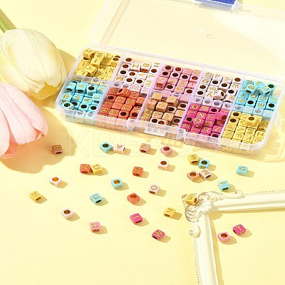 450Pcs 8 Colors Opaque Acrylic Beads OACR-FS0004-03-1