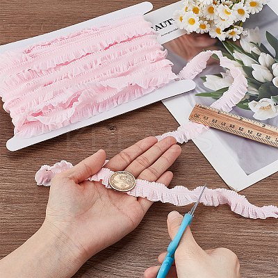 10M 10% Spandex 90% Polyamide Layered Pleated Lace Ribbon OCOR-GA0002-42B-1