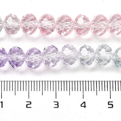 Transparent Painted Glass Beads Strands X1-DGLA-A034-T6mm-A23-1