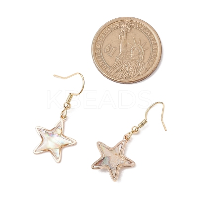 Natural Paua Shell Dangle Earrings EJEW-JE06274-07-1