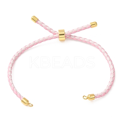 Adjustable Round Braided Microfiber Leather Cord Bracelet Making KK-CBAC260-01G-26-1