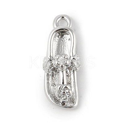 Brass Micro Pave Clear Cubic Zirconia Pendants KK-R219-27P-1