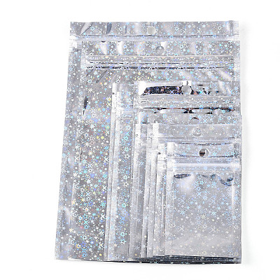 Glitter Holographic Star Plastic Packaging Yin-yang Resealable Bags OPP-N002-02A-1