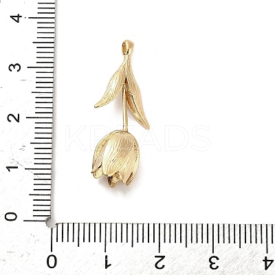 Three-Dimensional Flower Brass Pendants KK-V006-02G-04-1