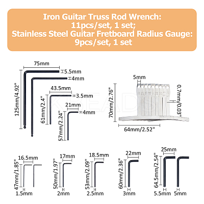 1 Set Iron Guitar Truss Rod Wrench TOOL-FI0001-01-1