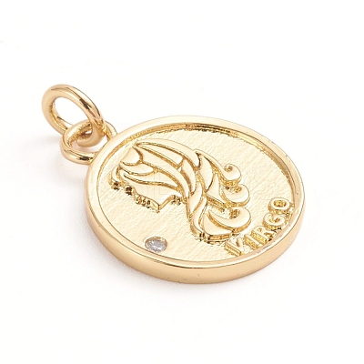 Brass Micro Pave Cubic Zirconia Pendants ZIRC-E164-34A-G-1