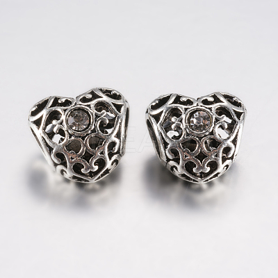 Tibetan Style Alloy Rhinestone European Beads PALLOY-F200-06I-1