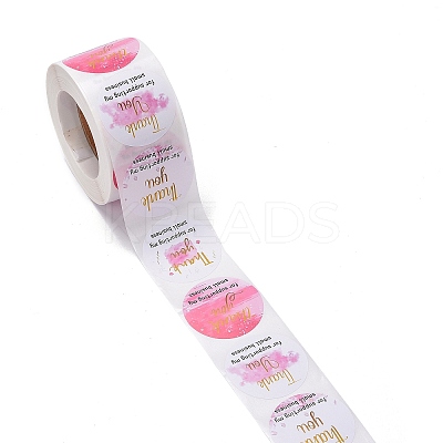Flat Round Paper Thank You Stickers LS-DIY-C042-06-1