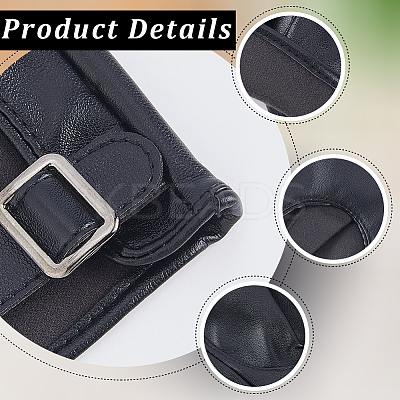 PU Leather Half-finger Gloves AJEW-WH20816-196A-1