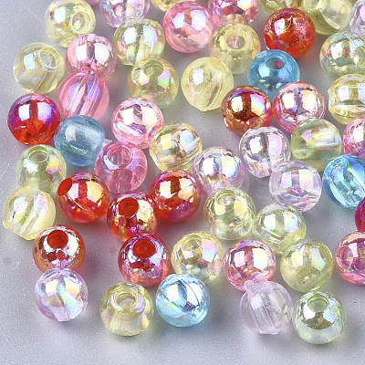 Transparent Plastic Beads OACR-S026-6mm-M-1