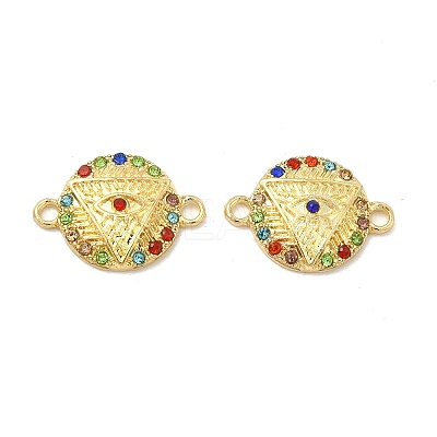 Alloy Connector Charms with Colorful Rhinestone FIND-H039-72G-1