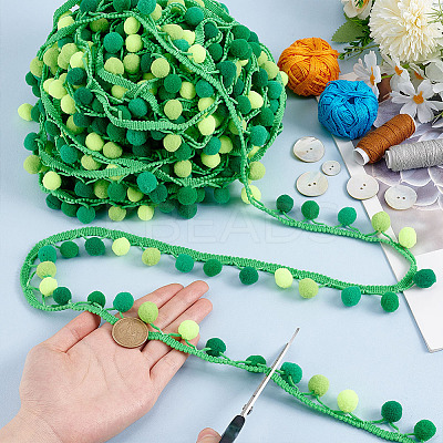 6.5 Yards Gradient Color Polyester Pom Pom Ball Tassel Ribbons DIY-GA0006-95C-1