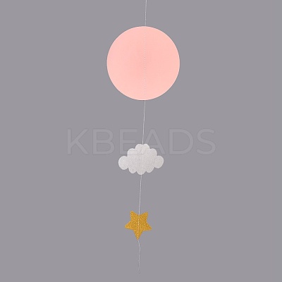 Kindergarten Window Hanging 3D Paper Flat Round Cloud Ornaments HJEW-WH0002-03-1