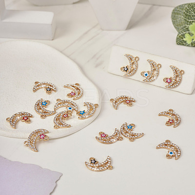 20Pcs 5 Colors Moon Alloy Enamel Connector Charms FIND-TA0002-19-1