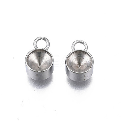 Non-Tarnish 201 Stainless Steel Pendant Rhinestone Settings STAS-S057-44D-P-1
