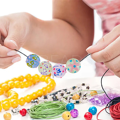 14Pcs 7 Colors AB Color Transparent Crackle Acrylic Round Beads OACR-FH0001-049-1