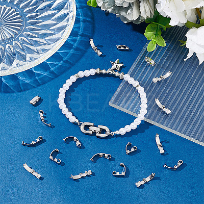 50Pcs 304 Stainless Steel Fold Over Clasps STAS-UN0041-57-1