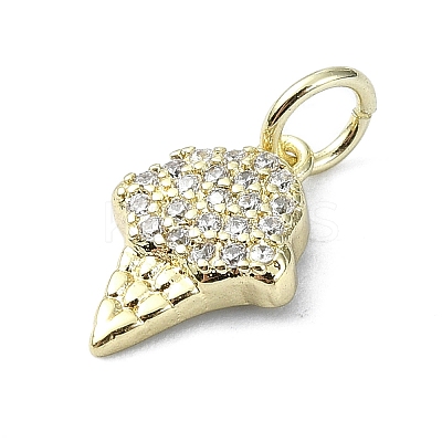 Brass Micro Pave Clear Cubic Zirconia Pendants KK-H475-24G-01-1