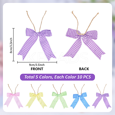 50Pcs 5 Colors Polyester Bowknot Gift Box Packing Decorations HJEW-PH02112-1