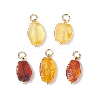 Gradient Color Natural Amber Pendants PALLOY-JF04987-1
