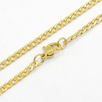Men's 304 Stainless Steel Curb Chain Necklaces STAS-O037-65G-1