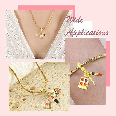 5Pcs 5 Styles Woman Theme Brass Enamel European Dangle Charms KK-CJ0003-91-1