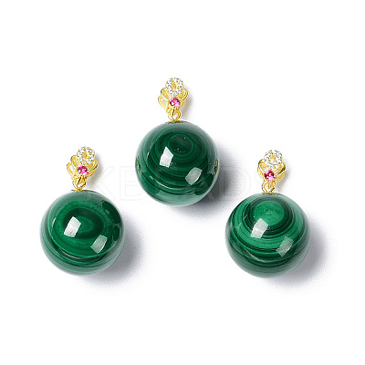 Natural Malachite Pendants G-C033-05G-1